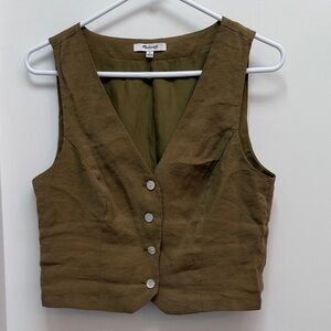 Madewell Khaki Women's Buttoned Vest Top